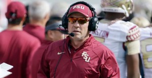Jimbo Fisher looks on