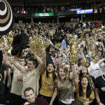 Wake Forest basketball fans cheering