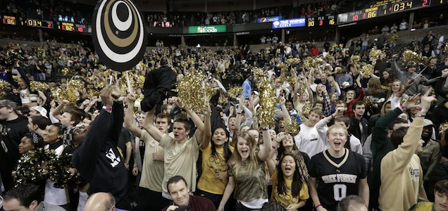 Wake Forest basketball fans cheering
