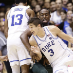 Grayson Allen drives to the basket