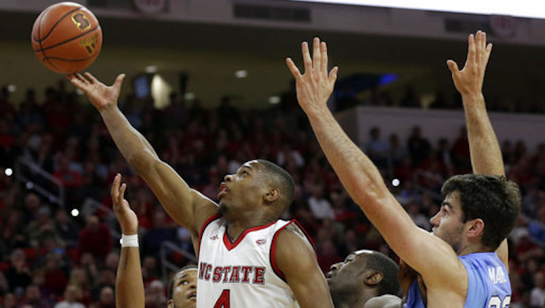 Dennis Smith drives to the basket
