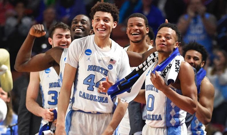 UNC players smiling