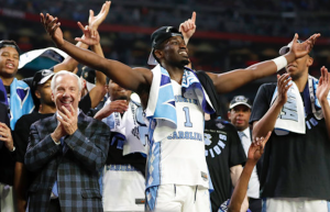 Theo Pinson raises arms