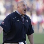 Boston College coach Steve Addazio yelling