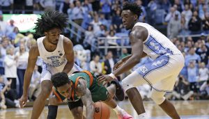 Coby White defends