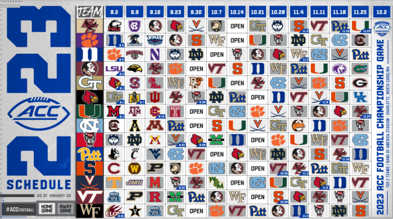 Acc Football Schedule Accsports Com