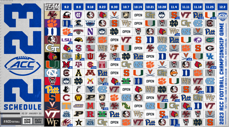 ACC 2023 Football Schedule ACCSports